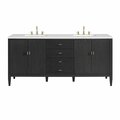 James Martin Vanities 72'' Double Vanity, Carbon Oak w/ 3 CM White Zeus Quartz Top 485-V72-CBO-3WZ